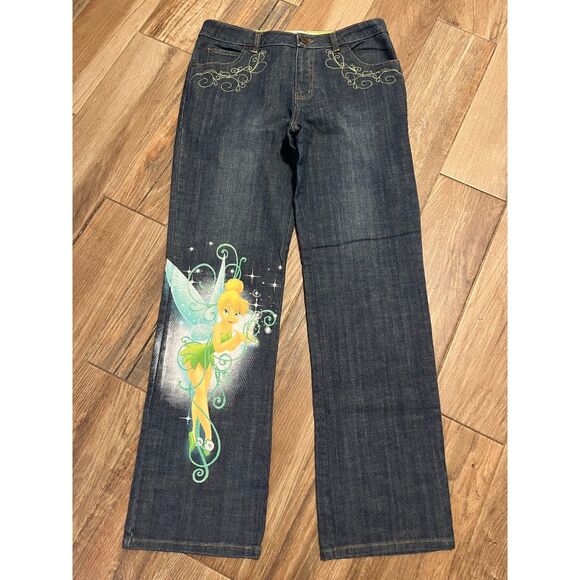 Disney Store Tinkerbell Vintage Embroidered Bootcut Womens Jean Size 12 - Picture 2 of 10